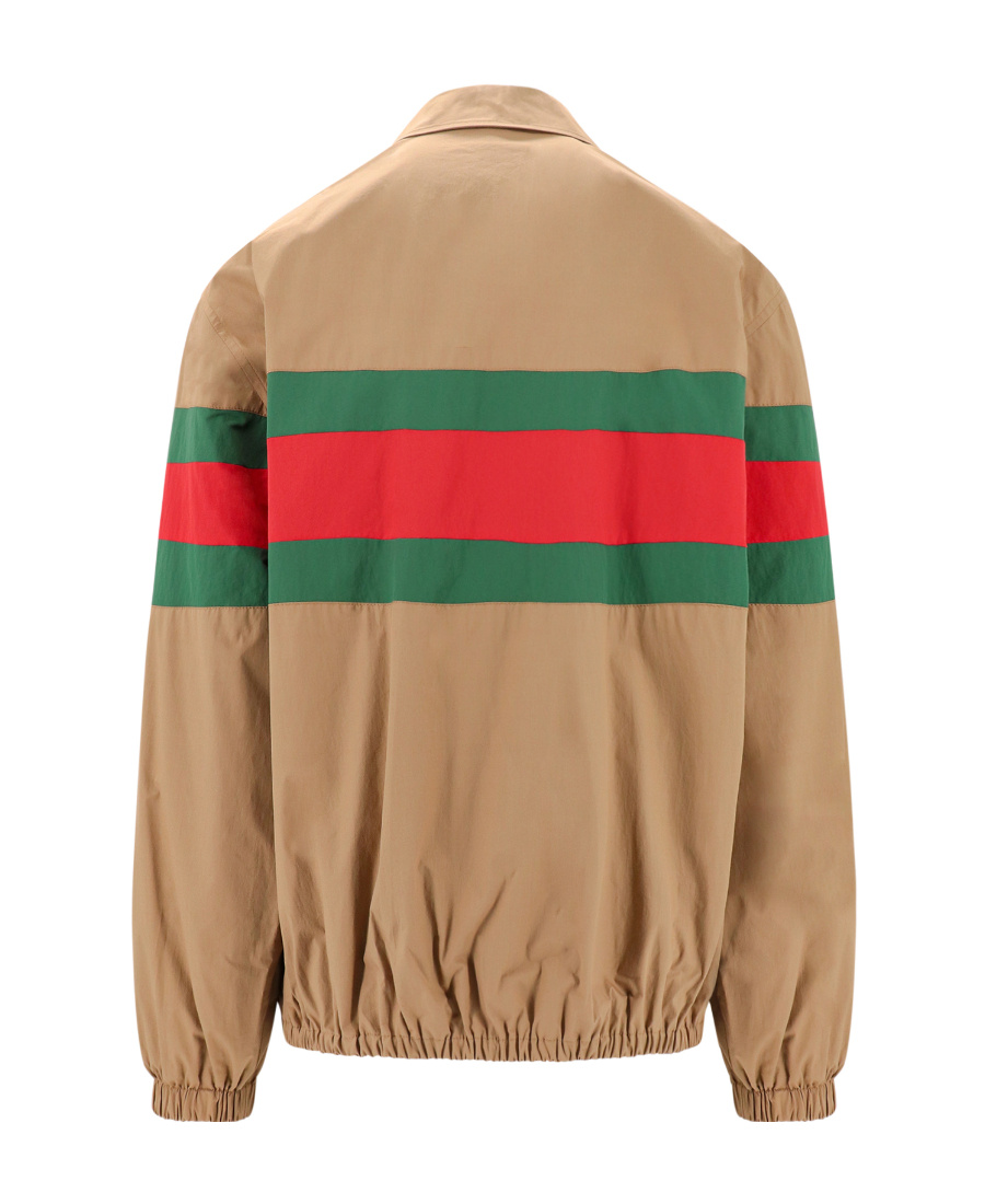 Gucci Web-stripe Shirt Jacket In Brown