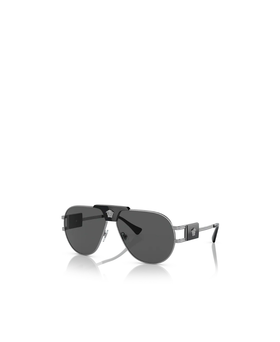 Versace Pilot-frame Tinted Sunglasses In Black