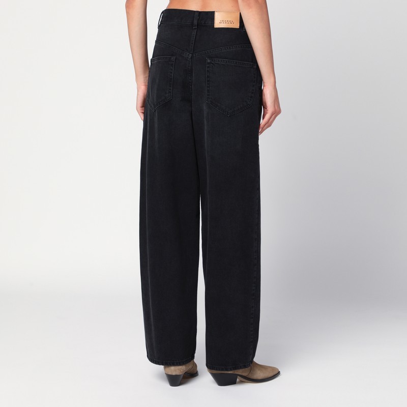 Isabel Marant Vetan High-rise Wide-leg Jeans In Black