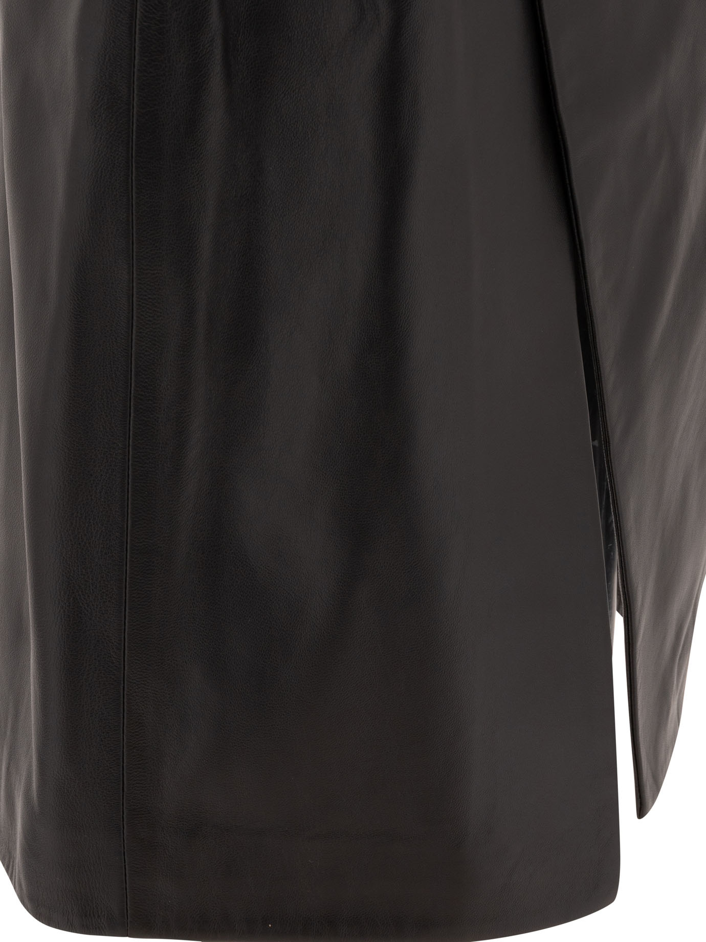 Loulou Studio Slit Leather Pencil Skirt In Black