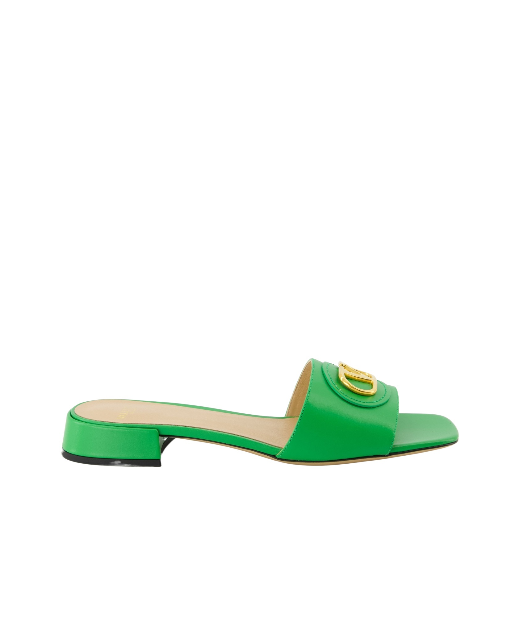 Valentino Vlogo Slippers In Green