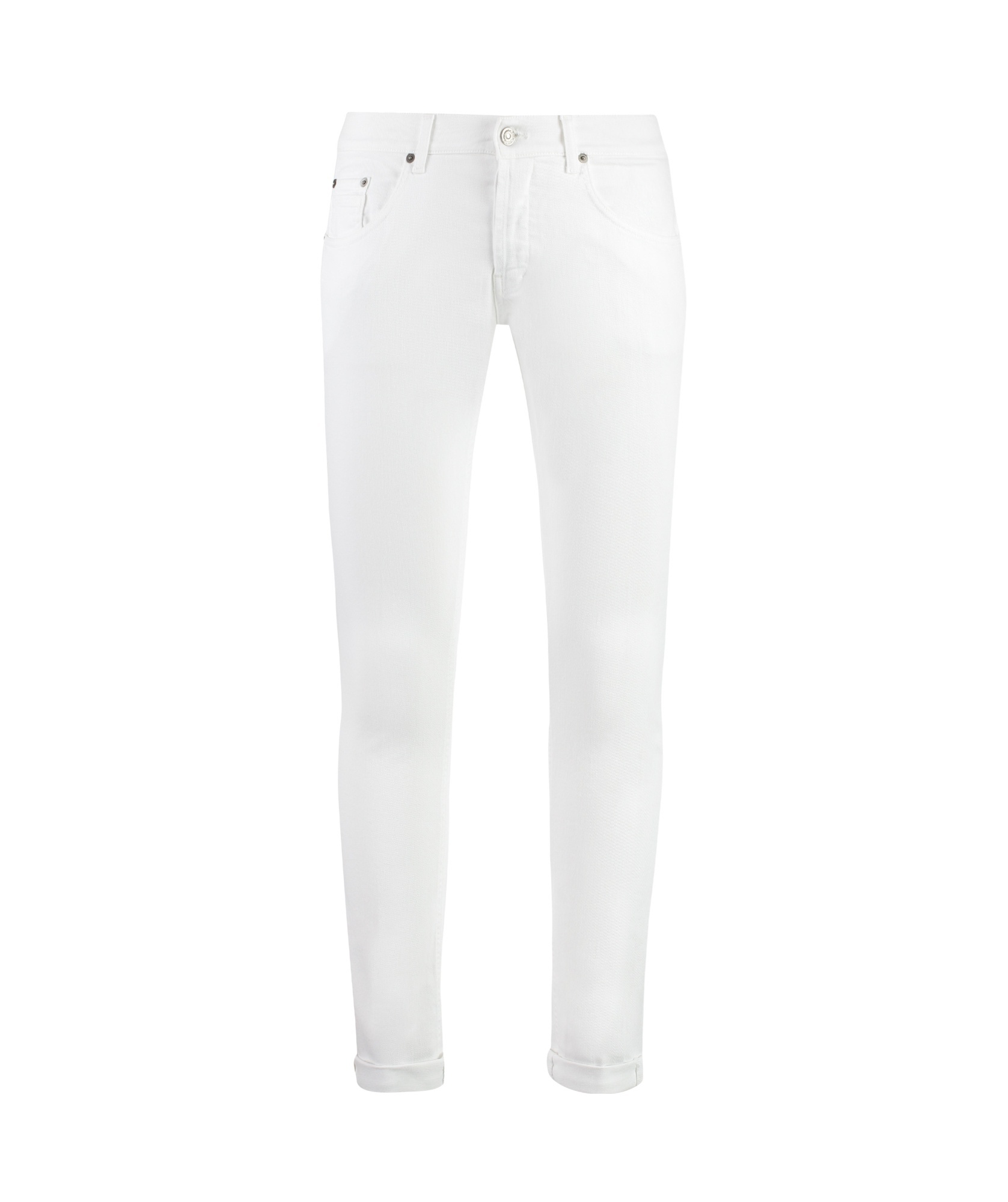Dondup Belt Ring Denim Trousers In White