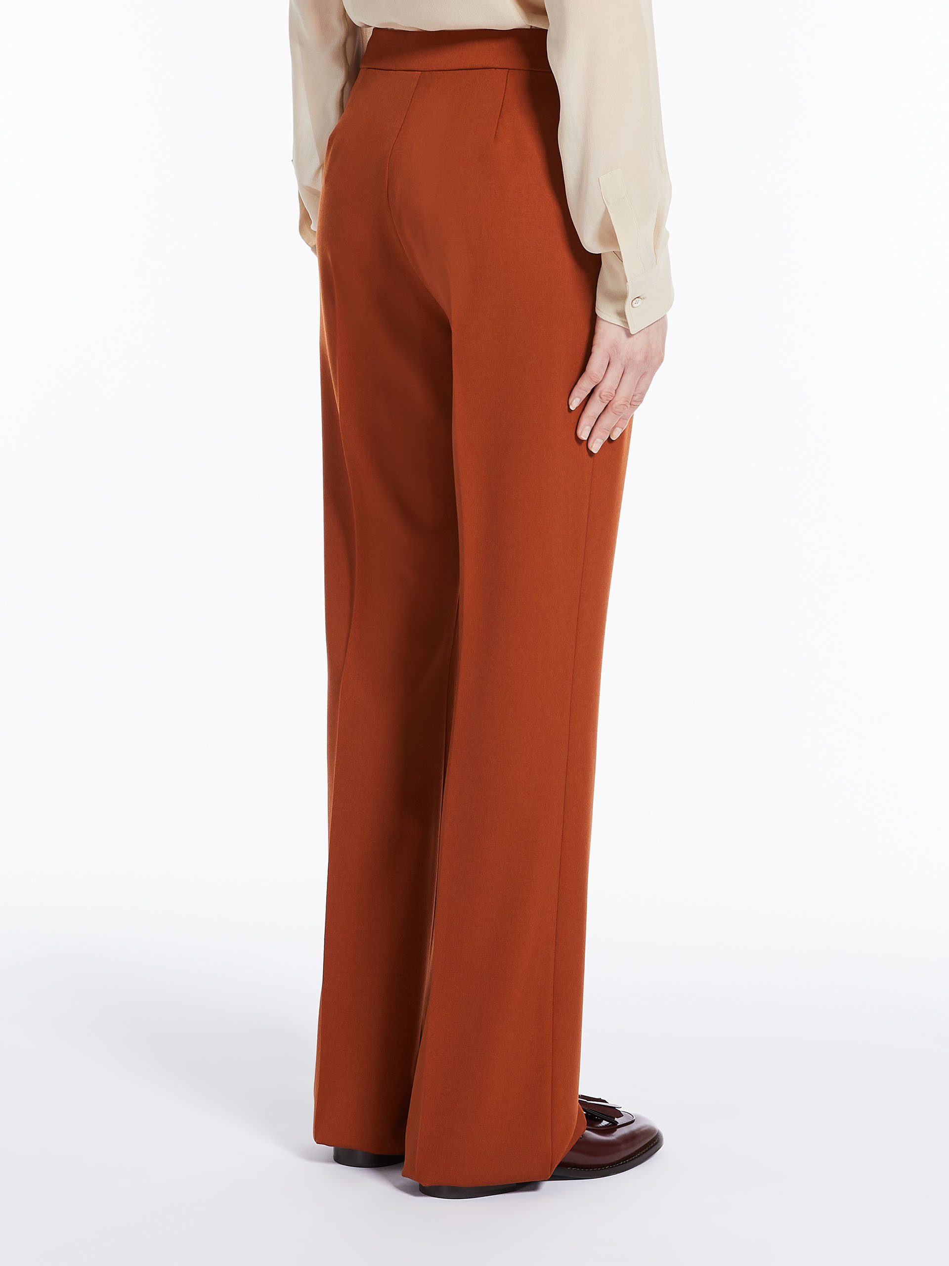 Max Mara Logo Horn Casual Pants In Brown