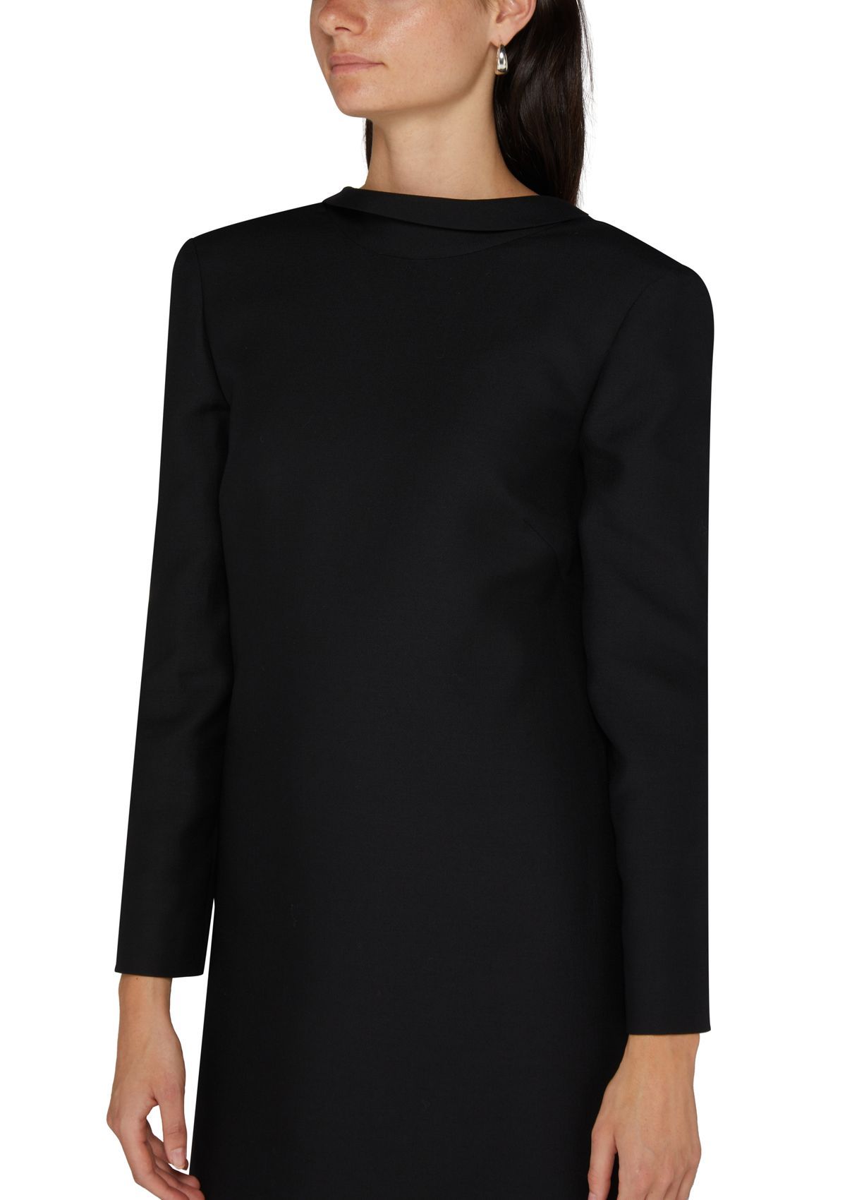 Shop Valentino Long-sleeved Dress In Black