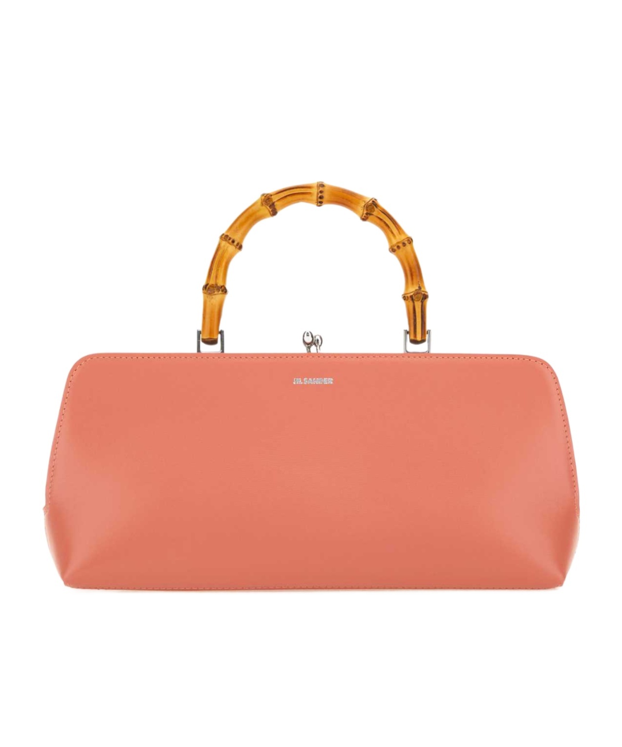 Jil Sander Salmon Leather Small Goji Bamboo Handbag In Pink