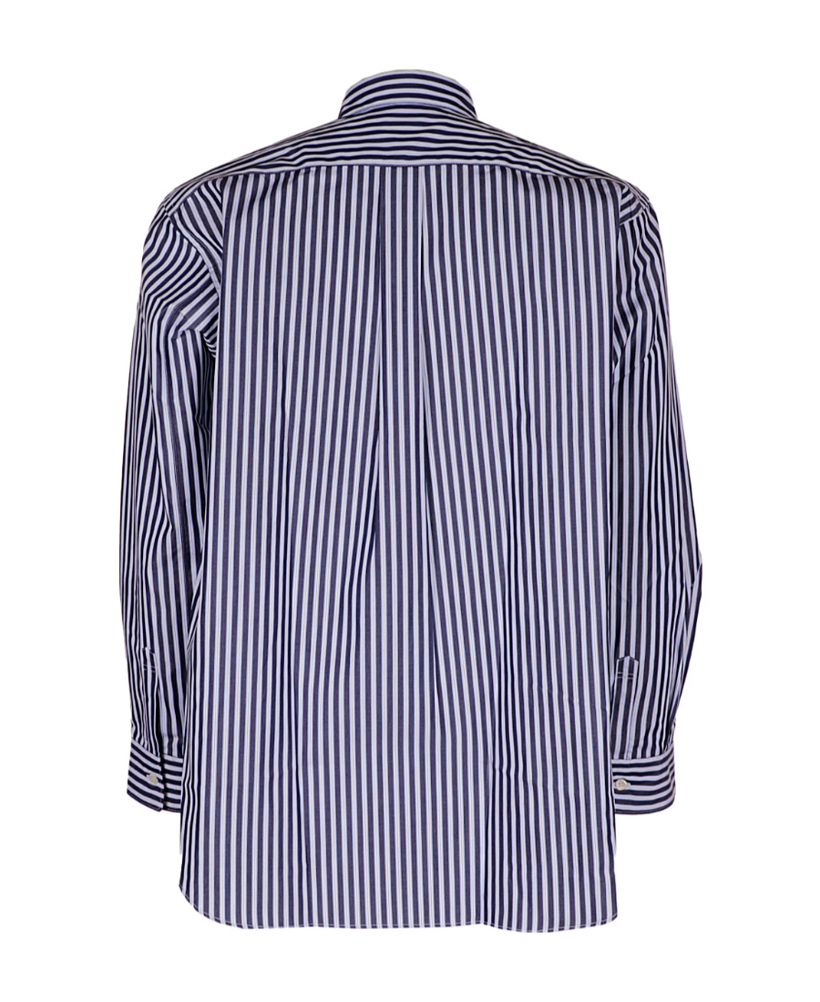 Comme Des Garçons Striped Button-up Shirt In Blue