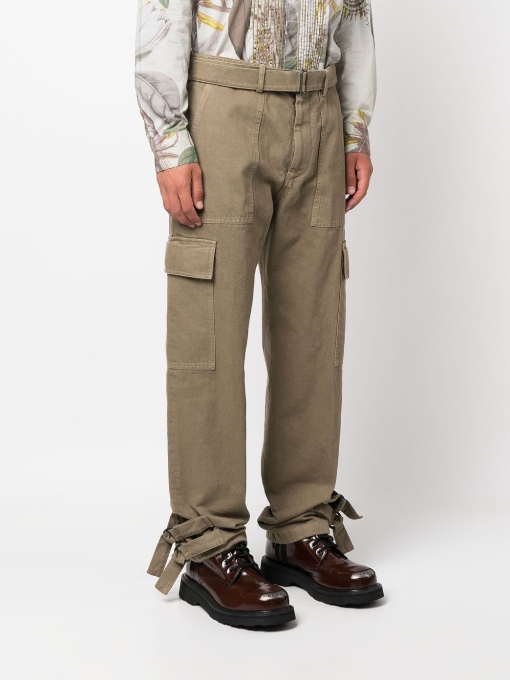 Dries Van Noten Belt Ring Casual Pants In Brown