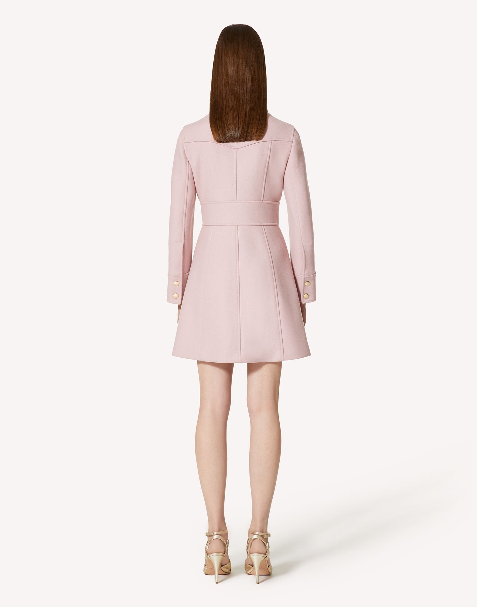 Red Valentino New Shearing Wool Cashmere Coat In Pink