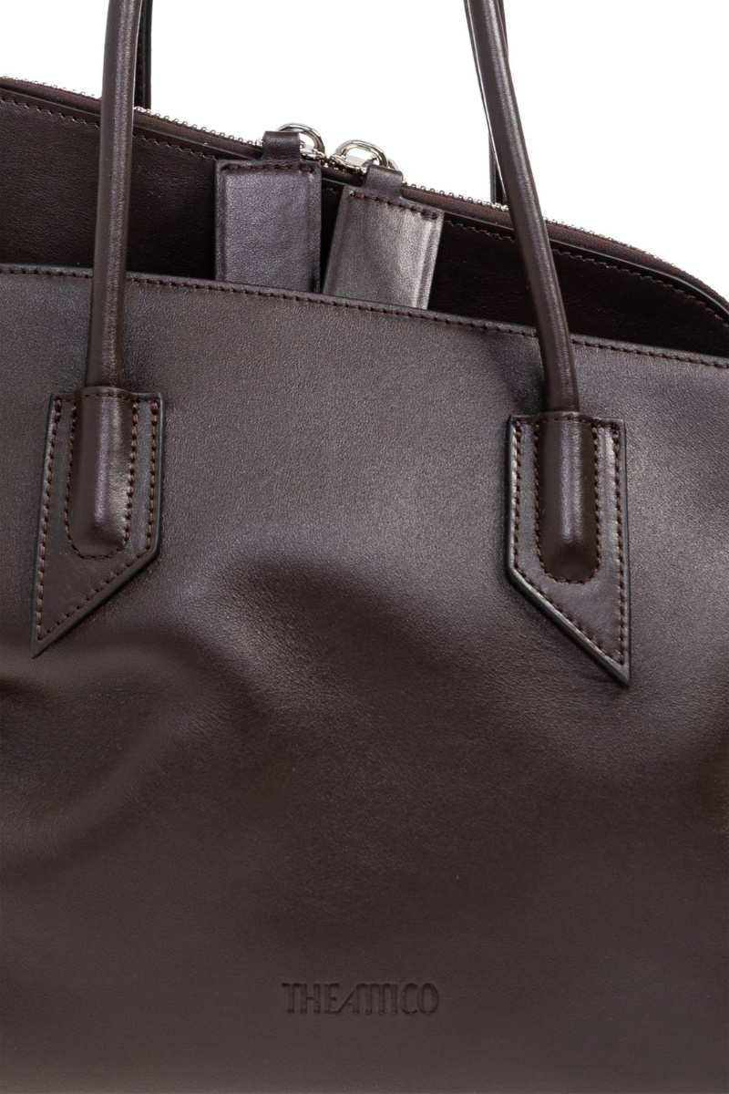 Attico Medium La Passeggiata Zip Top-handle Tote Bag In Black