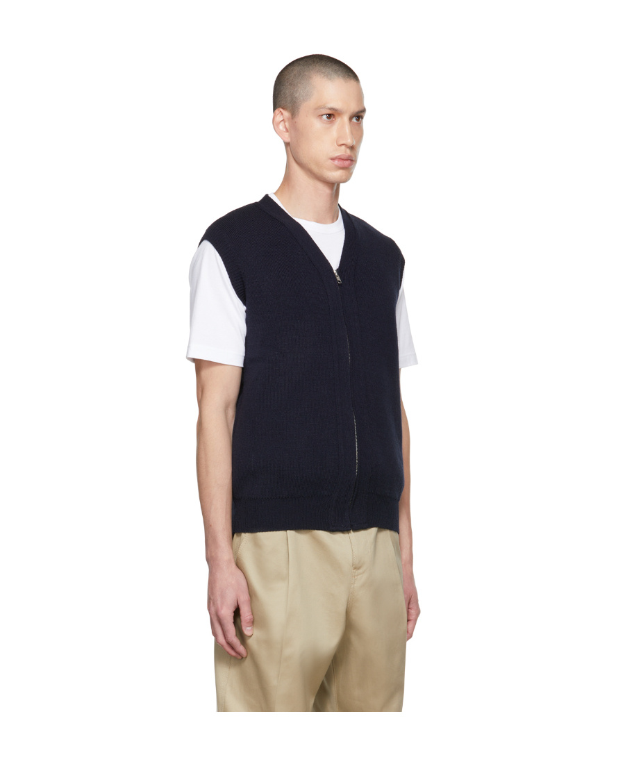 Comme Des Garçons V-neck Sleeveless Sweater In Black