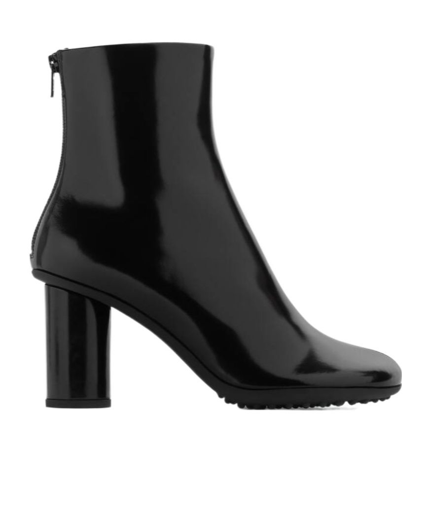 Bottega Veneta Tube Heel Atomic Leather Booties 10cm In Black
