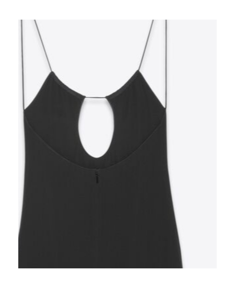 Saint Laurent Cut-out Detail Slip Dress In Black