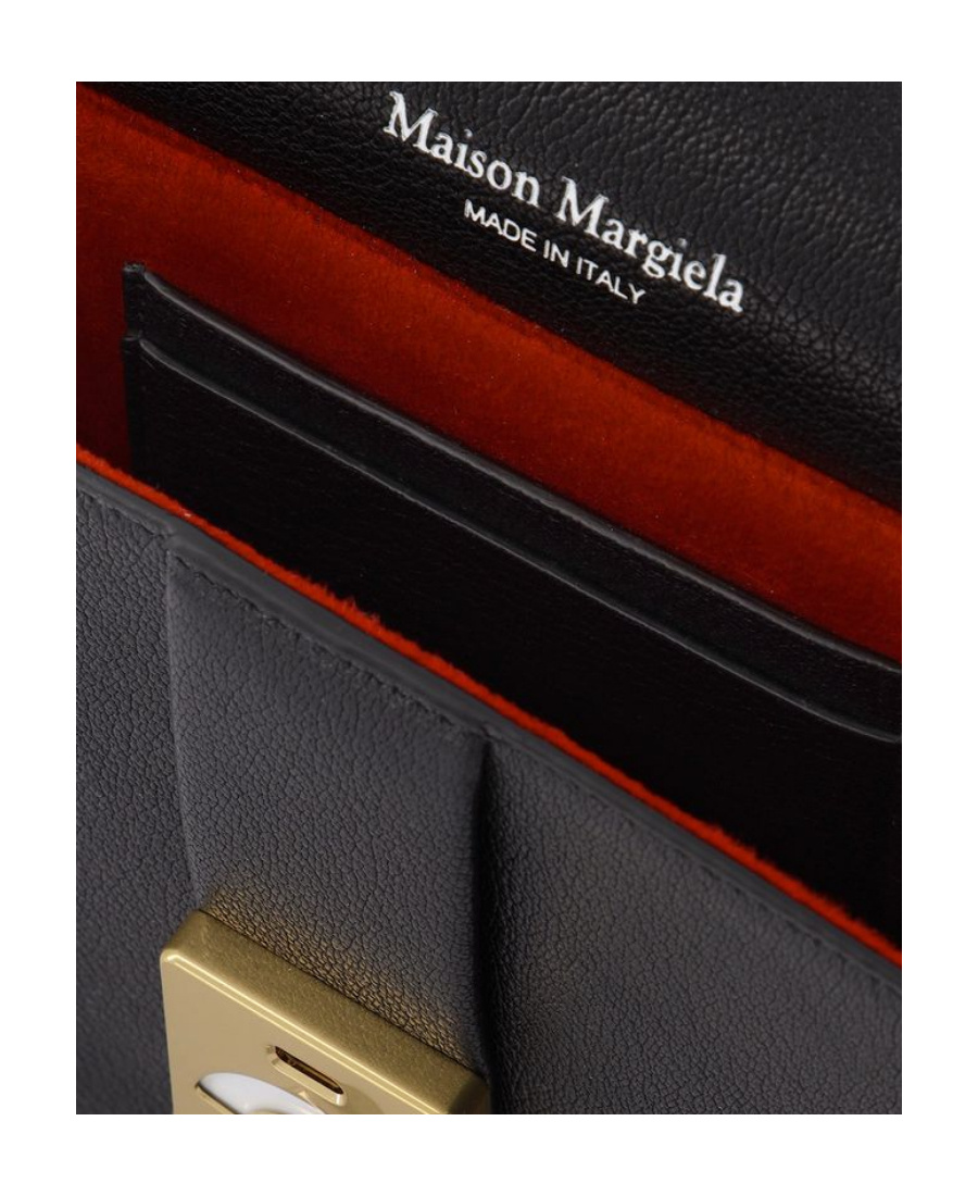 Maison Margiela Colour-block Leather Shoulder Bag In Black
