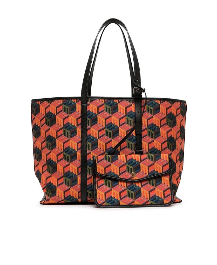 Mcm Cubic Monogram Jacquard Tote Bag In Multicolor