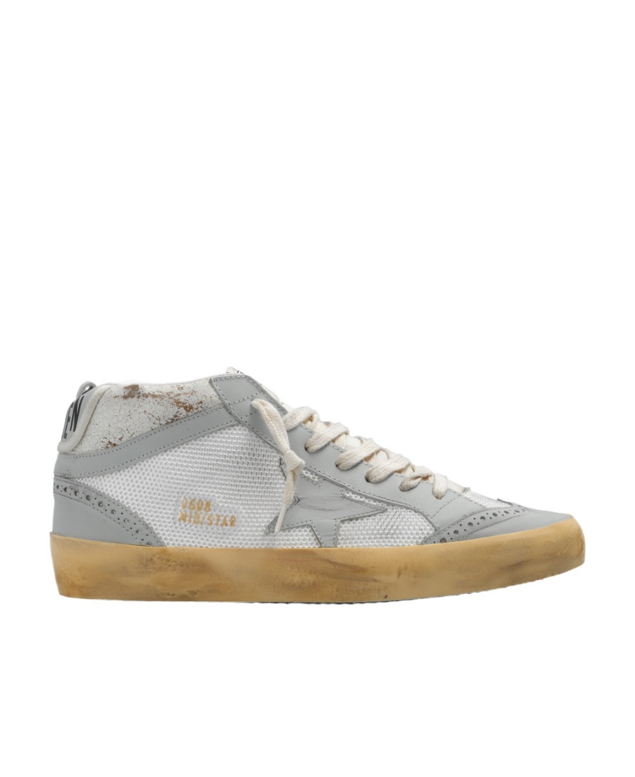 Golden Goose Mid Star Lace-up Sneakers In Gray