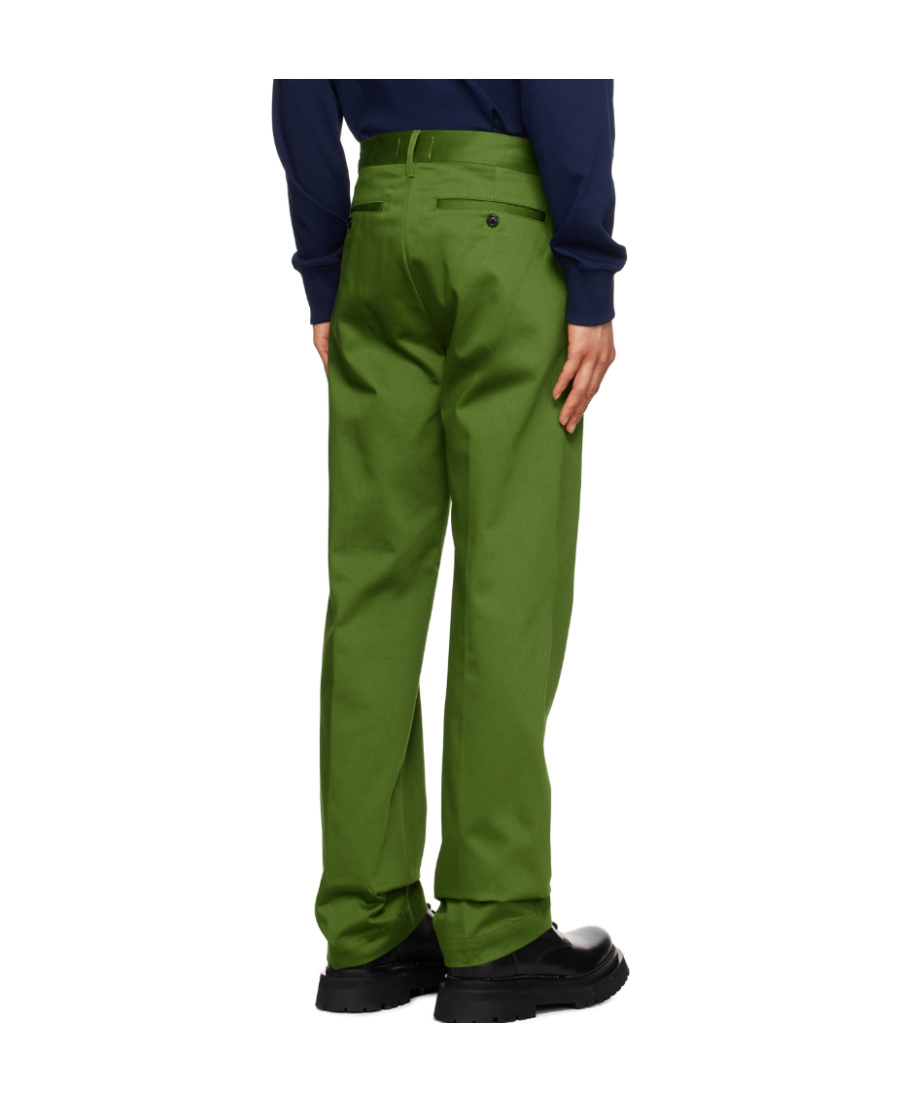 Shop Ami Alexandre Mattiussi Straight-fit Casual Pants In Green