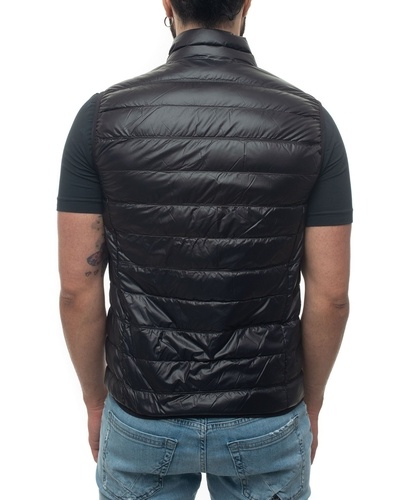 Ea7 Sleeveless Zip Up Jacket In Black