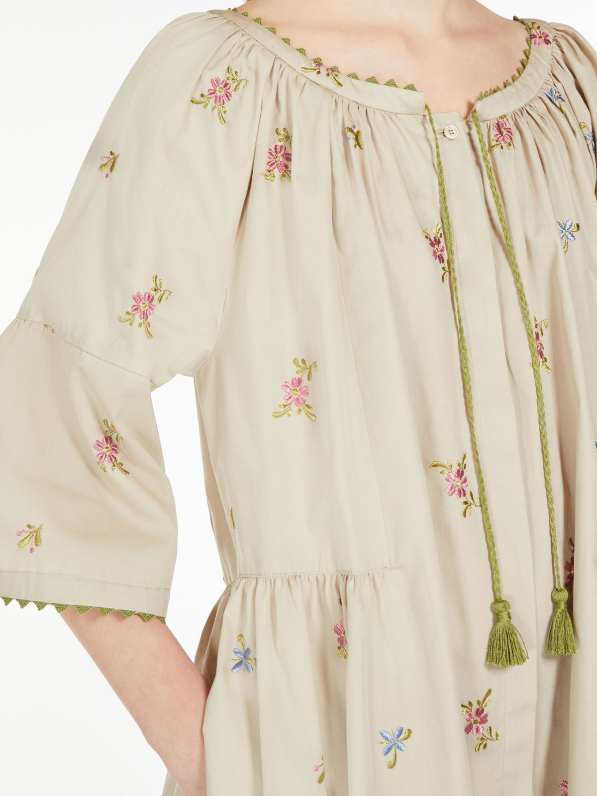 Weekend Max Mara Wide Round Neck Dress In Nude