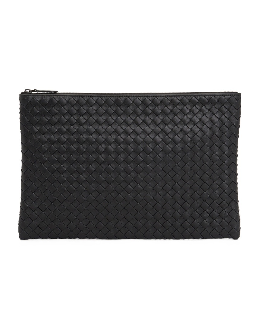 Bottega Veneta Intreciato Clutch In Black