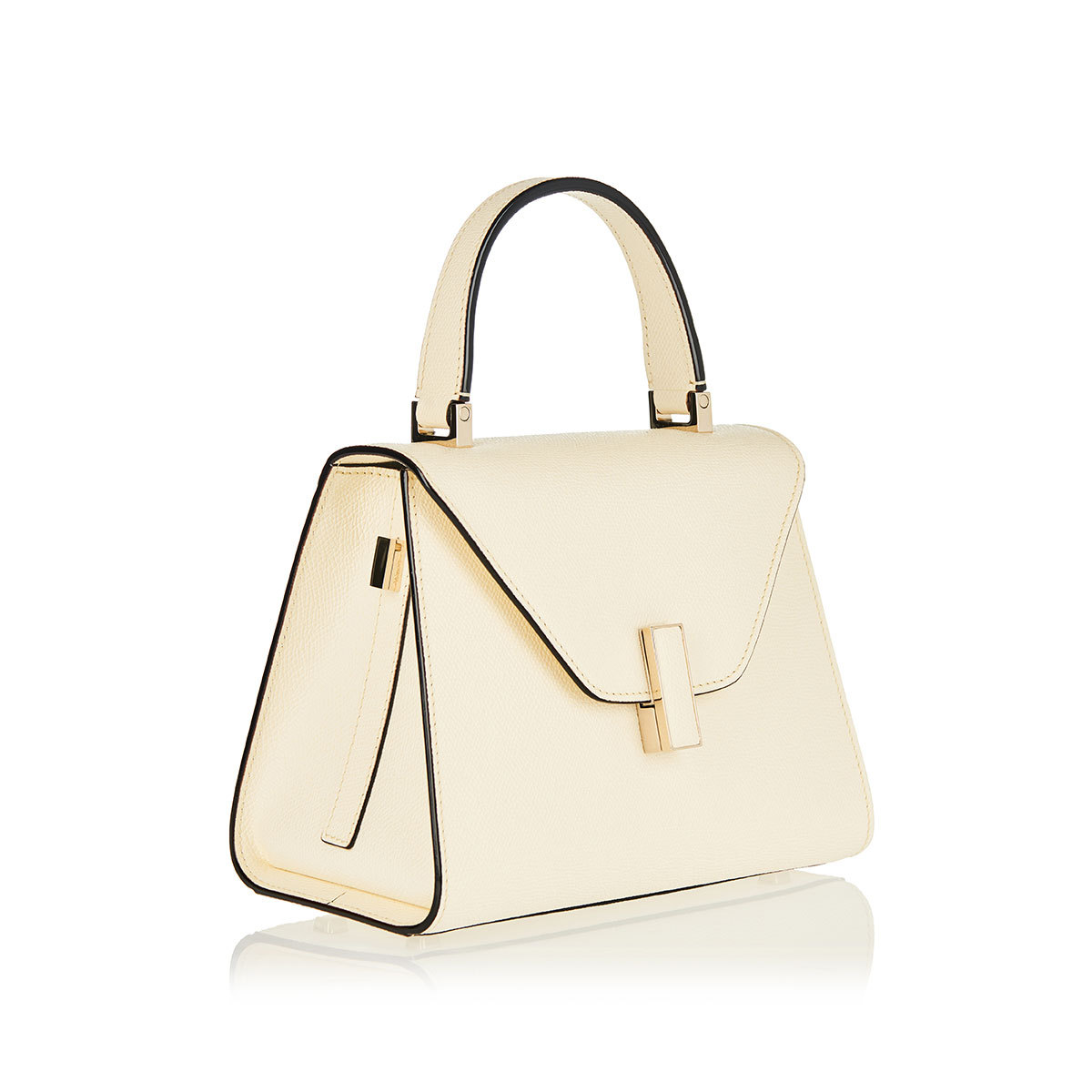 Valextra Micro Iside Grain Leather Top Handle Bag In Nude