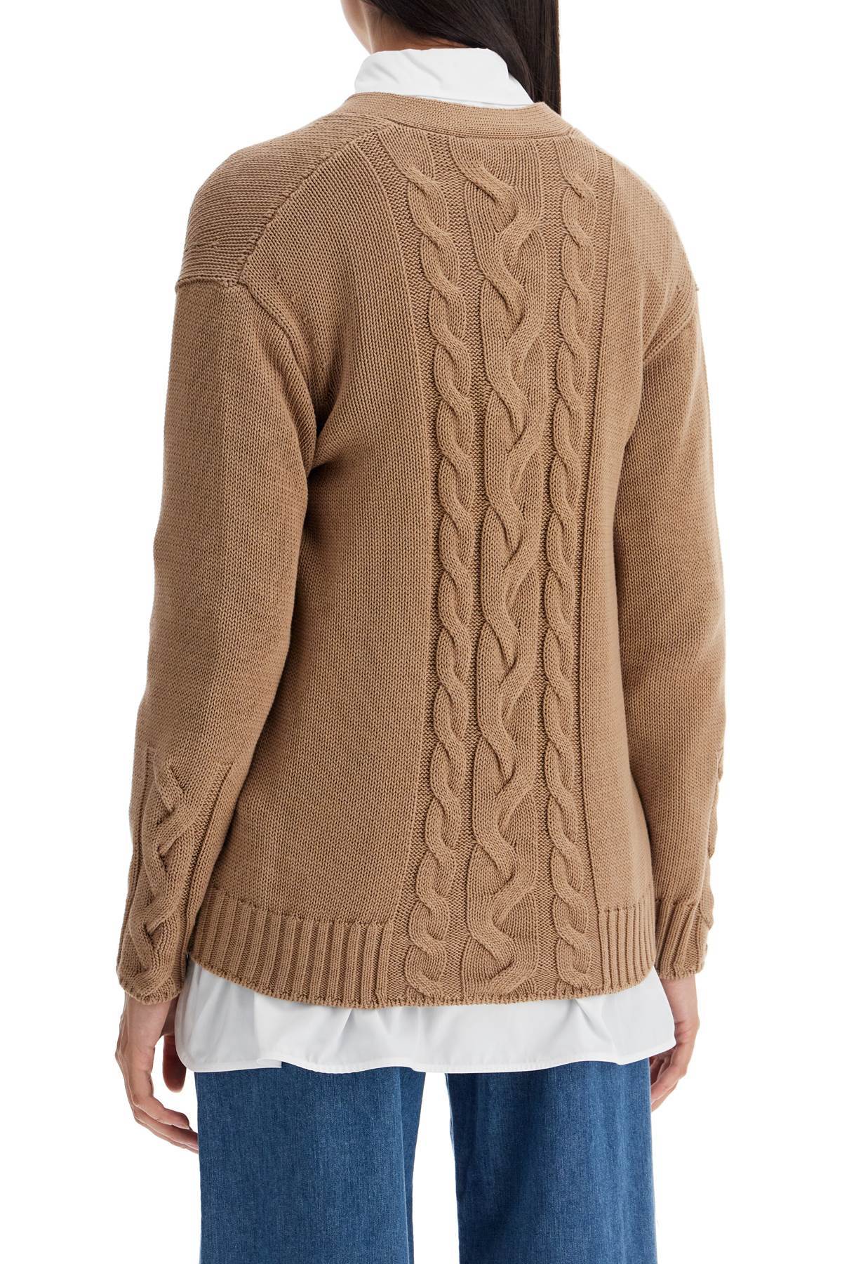 Max Mara Long-sleeved Cardigan In Nude