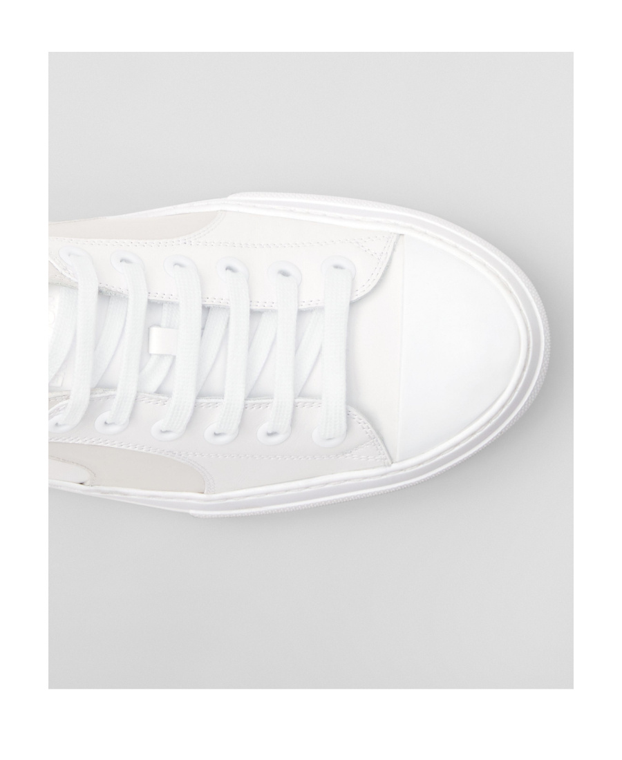 Burberry Two-tone Leather Sneakers In White