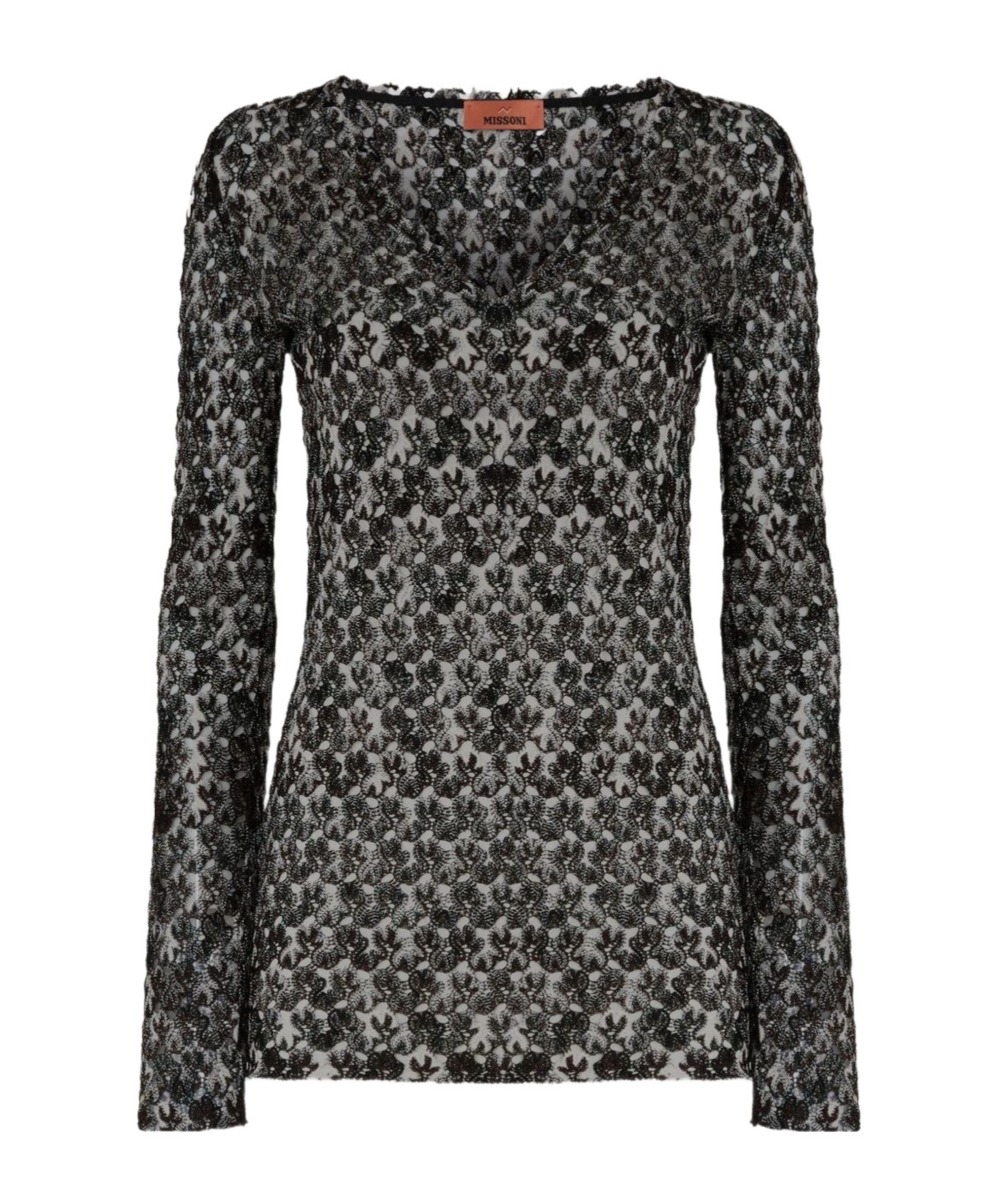 Missoni Slim Fit V-neck Sweater In Lace In Multi