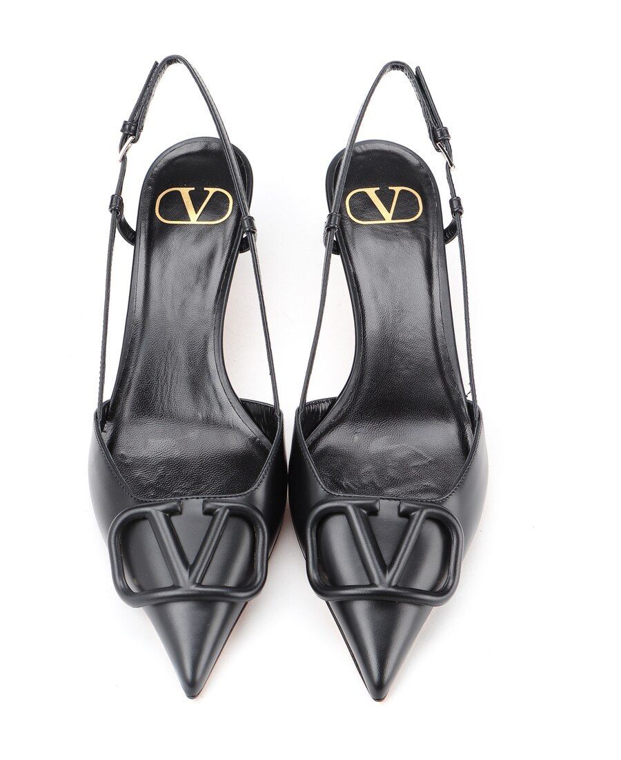 Valentino Vlogo 40 Patent Slingback Pump In Black