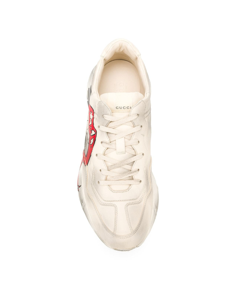Gucci Rhyton Sneaker With Mouth Print In White