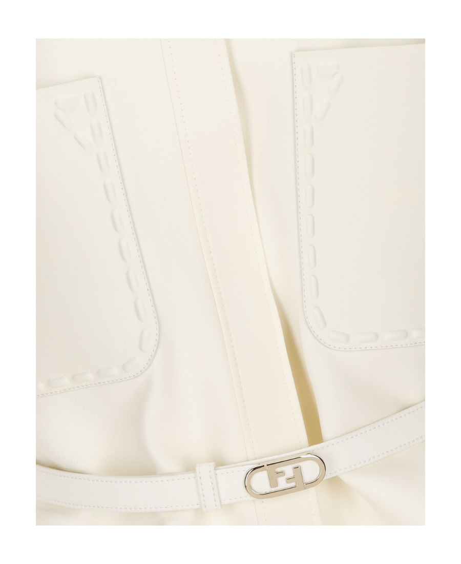 Fendi Lapel Casual Jacket In White