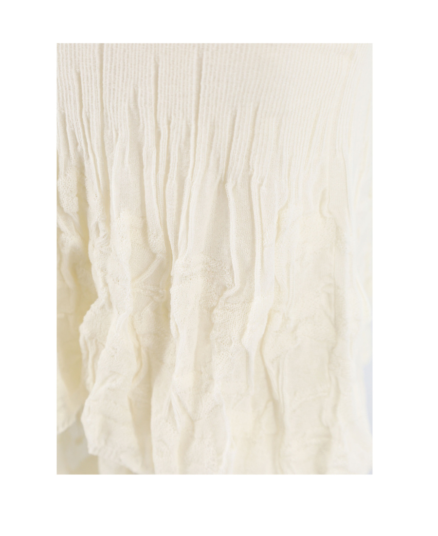 Bottega Veneta 2 In 1 Cotton Blend Skirt With Floral Embroidery In White