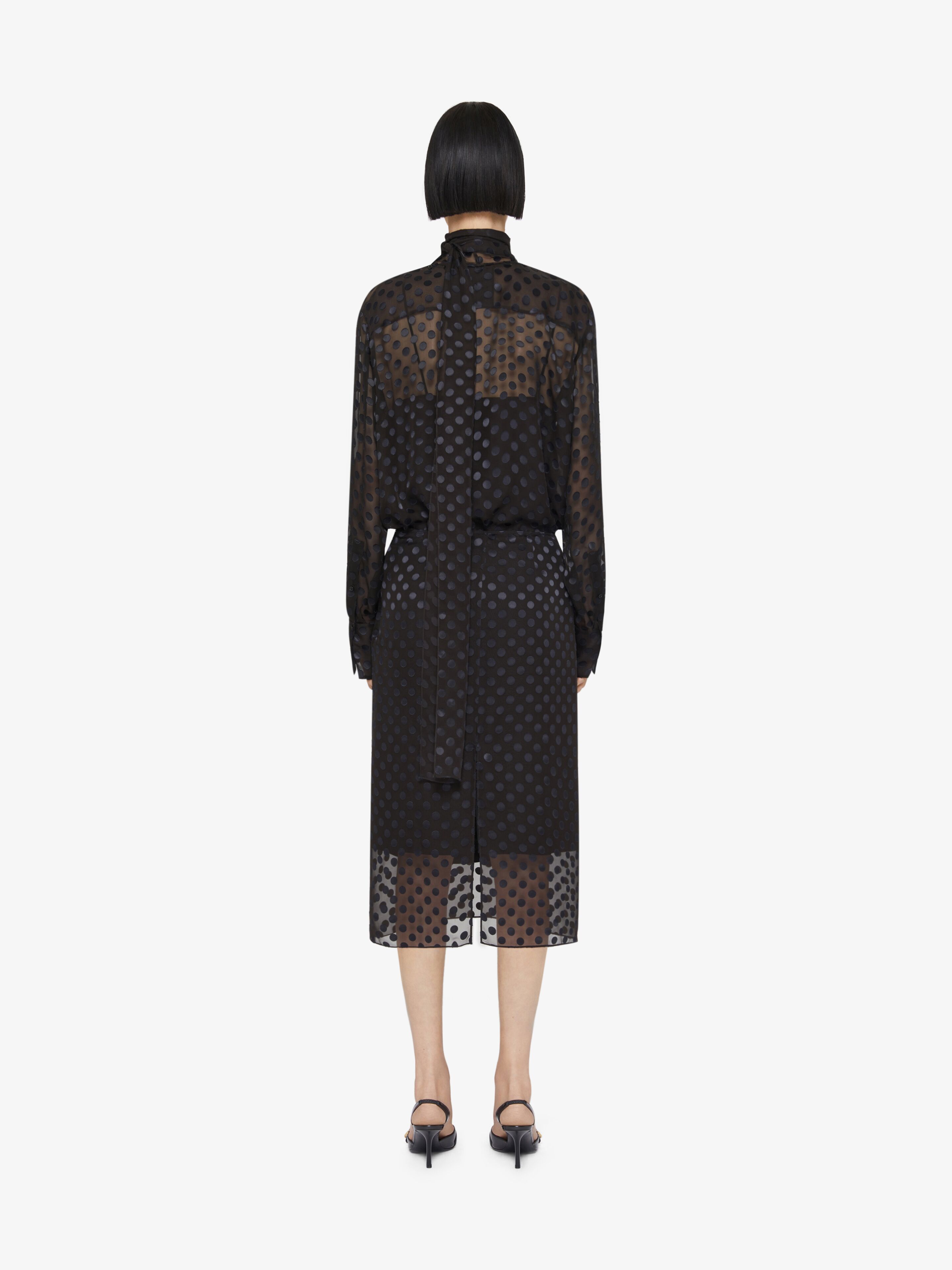 Givenchy Pussy-bow Polka-dot Silk-blend Chiffon Blouse In Black