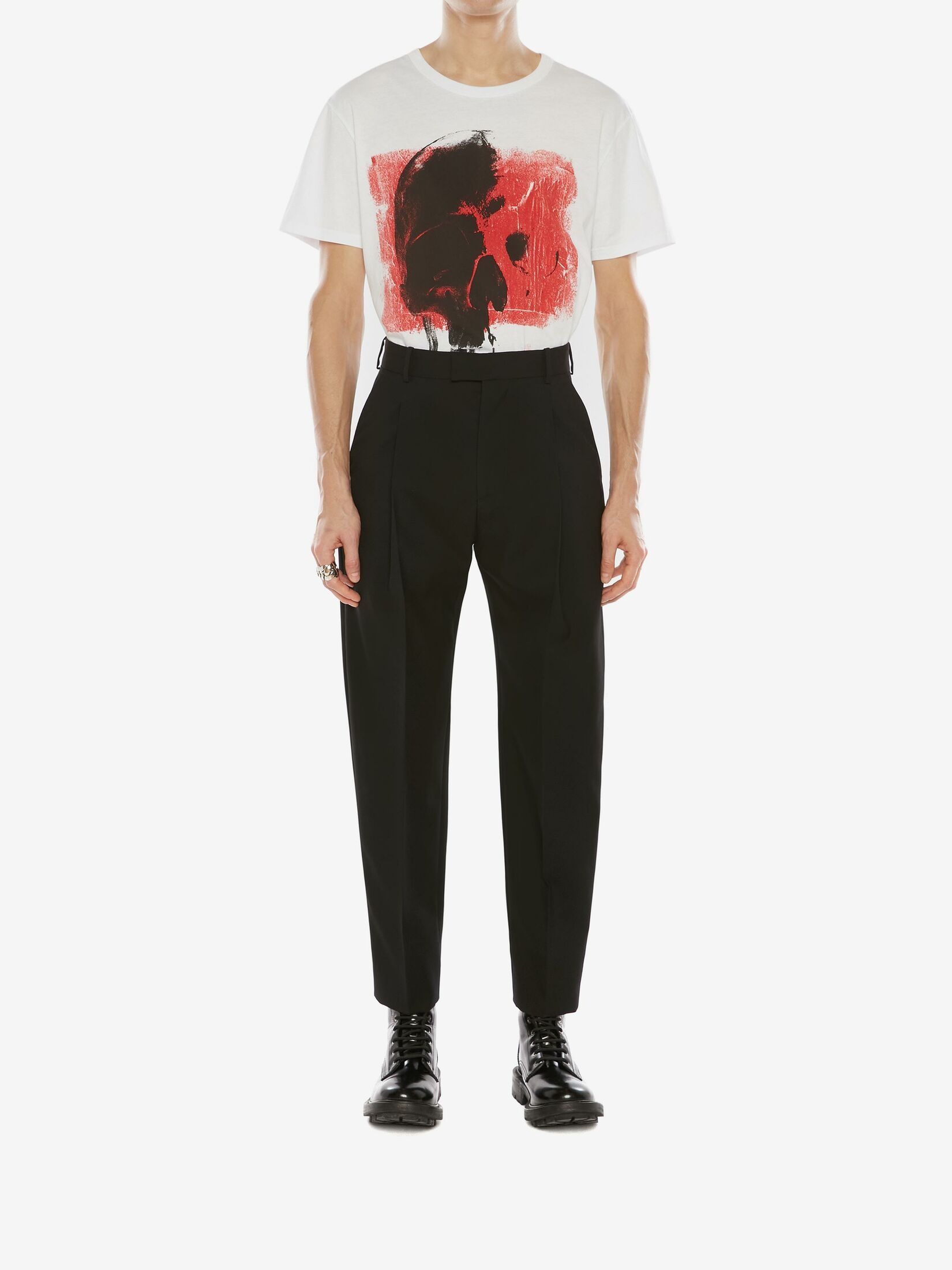 Alexander Mcqueen Punk Skull Oversized T-shirt In White