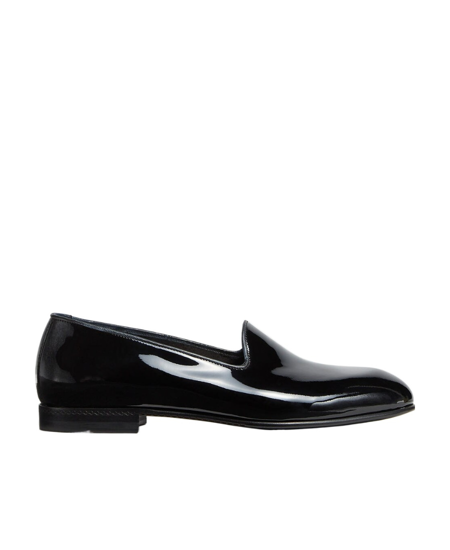 Zegna Chaussures Sans Lacets Gala En Cuir Noires In Black
