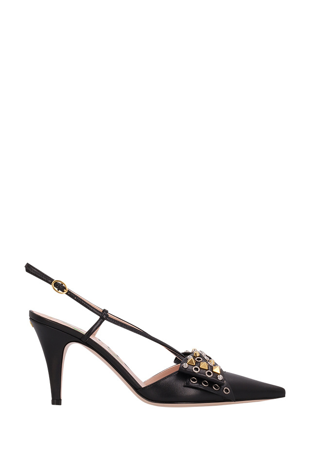 Valentino Pointed High-heeled Sandals In Black