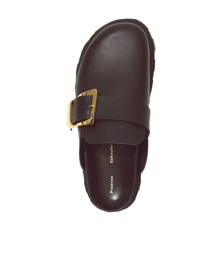 Proenza Schouler Buckle-detail Leather Clogs In Black