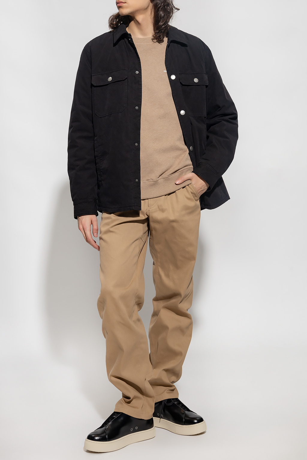Apc Logo-print Crewneck Sweatshirt In Nude