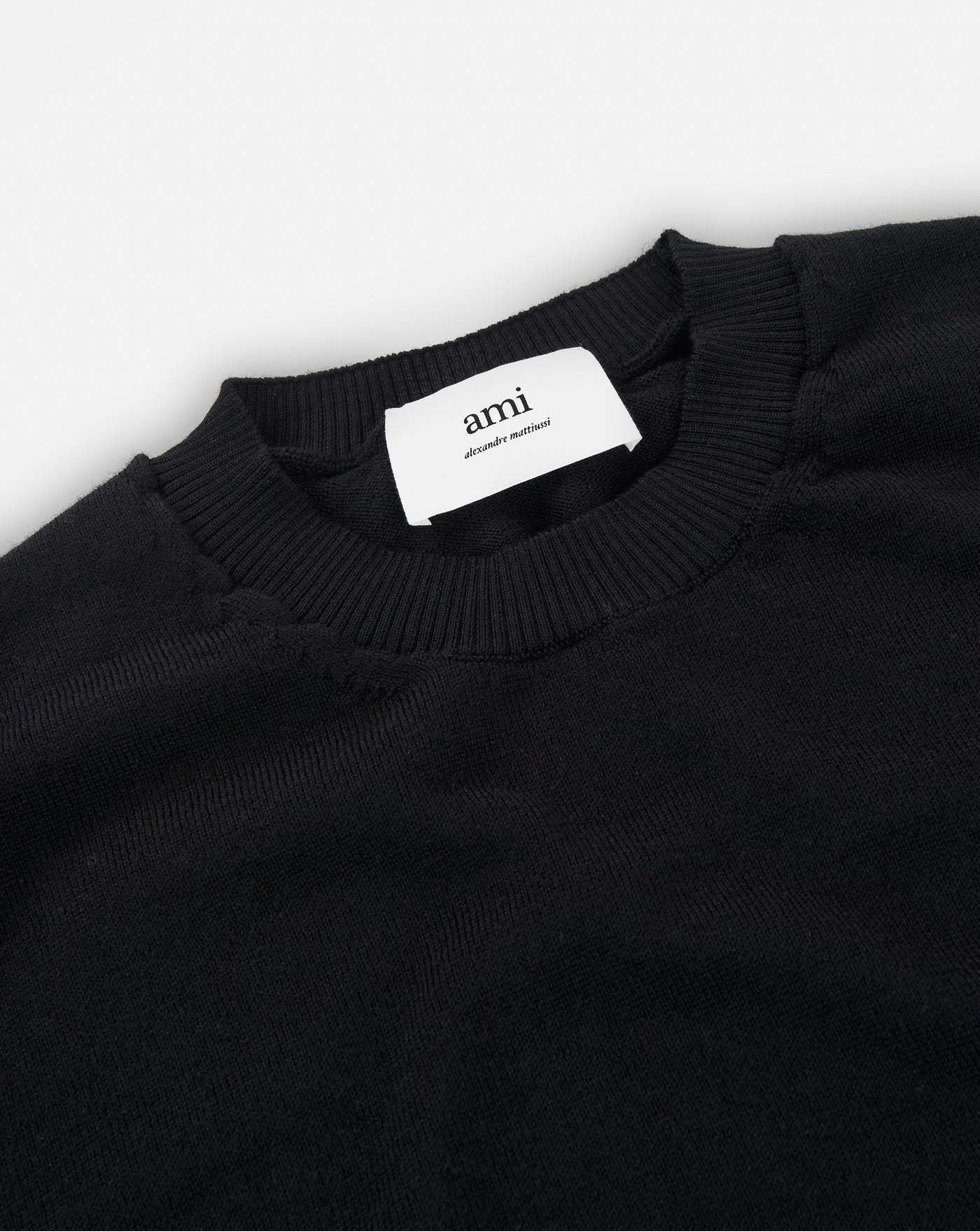 Ami Alexandre Mattiussi Ami De Coeur Logo-embroidered Pullover Sweatshirt In Black