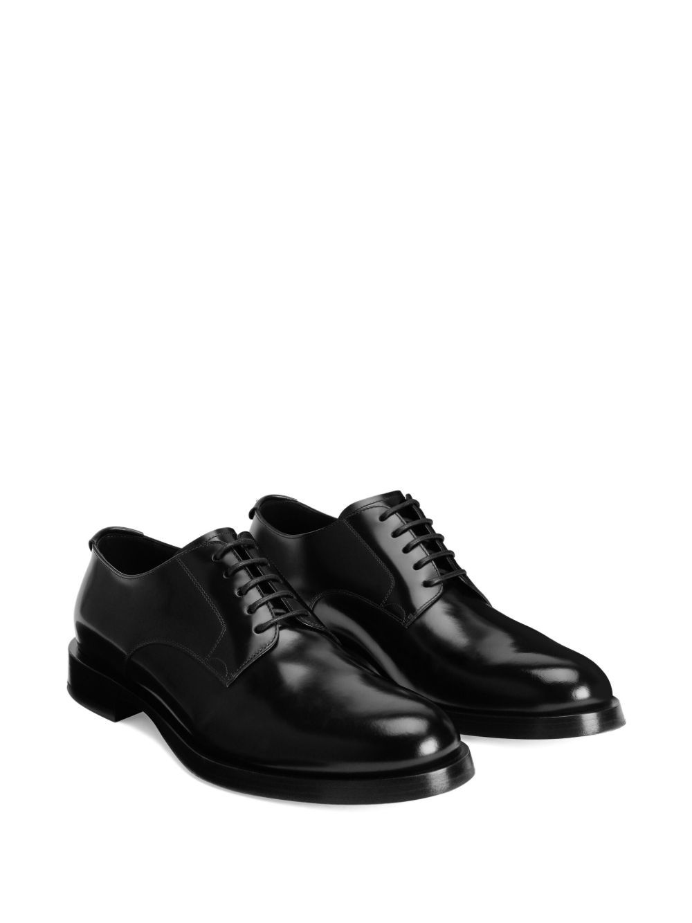 Dolce & Gabbana Black Leather Derby Shoes In Black