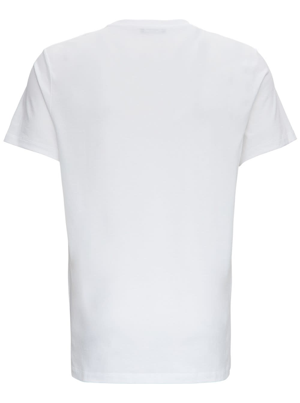 Balmain Cotton T-shirt With Laminated Logo Print In White