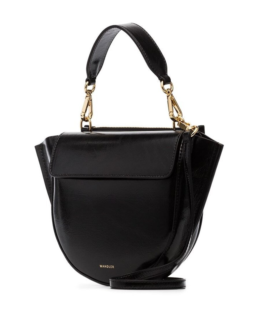 Wandler Hortensia Mini Smooth Leather Shoulder Bag In Black