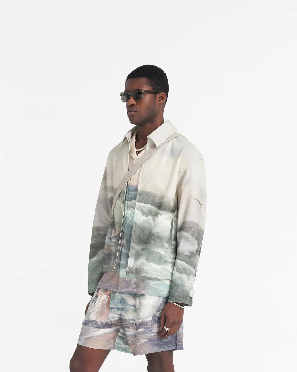 Represent Mens Multi Higher Truth Branded-print Denim Jacket In Gray
