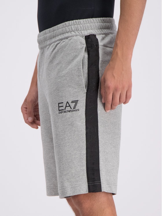 Ea7 Logo Printed Shorts In Gray