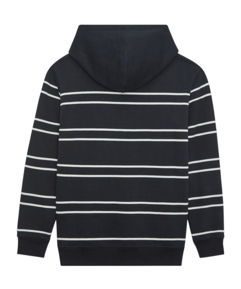 Shop Saint Laurent Striped Cotton Hoodie In Black