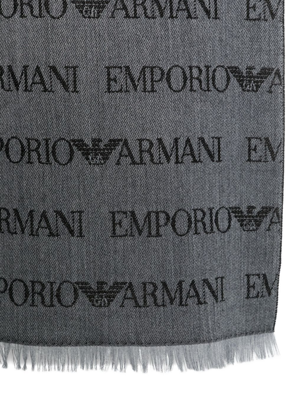 Emporio Armani Monogram-pattern Knitted Scarf In Multi
