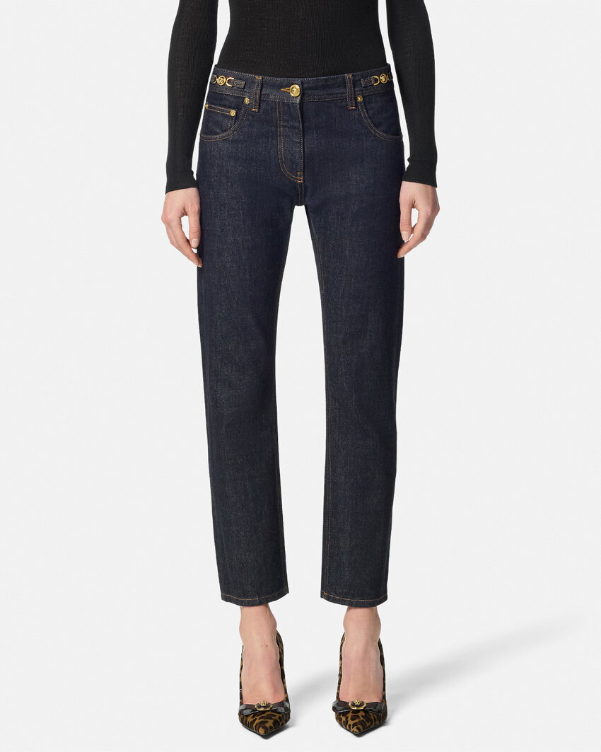 Versace Straight Jeans In Black