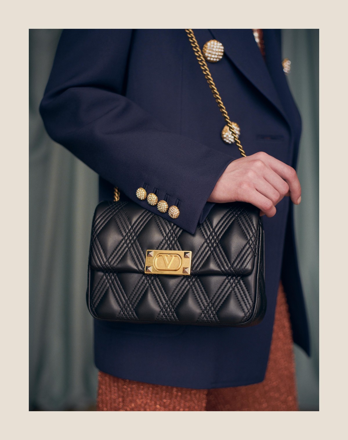 Valentino Garavani Garavani Quiltie 67 Small Shoulder Bag In Quilted Nappa Leather Woman Black Uni In Black