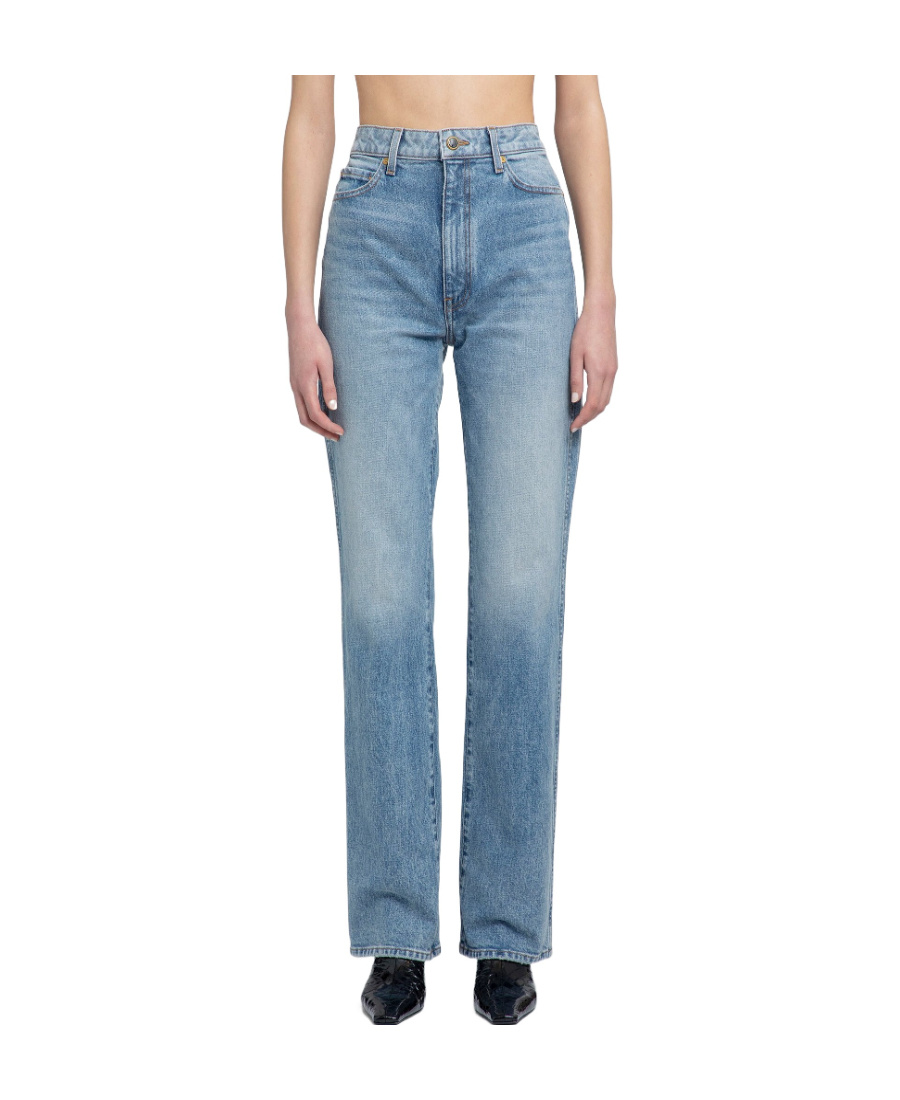 Khaite Abigail High-waisted Straight Leg Jeans In Blue