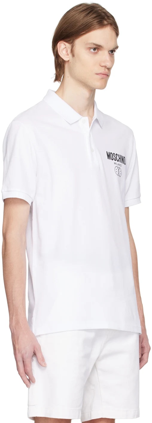 Moschino Logo Polo Shirt In White