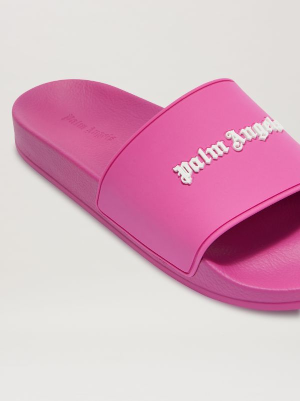 PALM ANGELS LOGO-PRINT FLAT SLIDES 